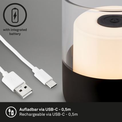Brilo - LED з можливістю затемнення зовнішня акумуляторна настільна лампа LILET LED/2W/5V IP44