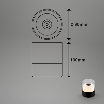 Brilo - LED з можливістю затемнення зовнішня акумуляторна настільна лампа LILET LED/2W/5V IP44