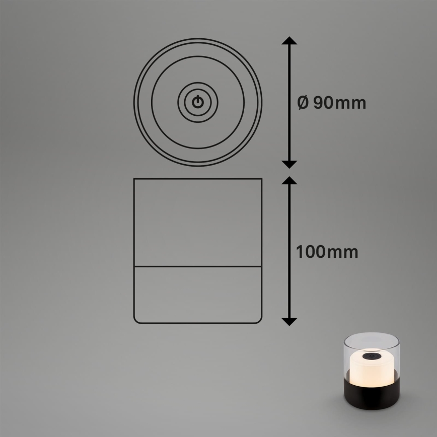 Brilo - LED з можливістю затемнення зовнішня акумуляторна настільна лампа LILET LED/2W/5V IP44