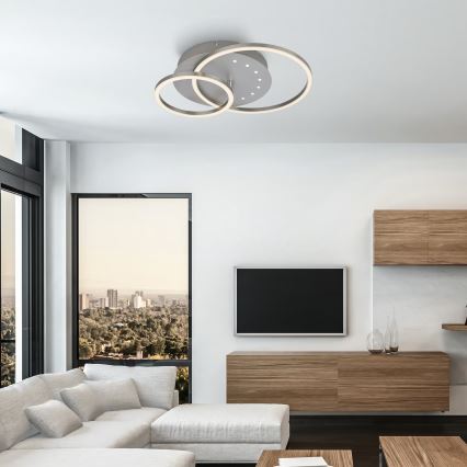 Brilo - LED затемнюваний стельовий світильник LED/26W/230V 3000K матовий хром
