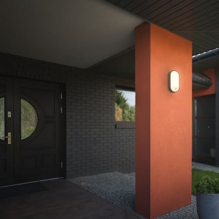 Brilo - LED зовнішній настінний світильник з датчиком руху та датчиком сутінків RUCH LED/12W/230V IP65 чорний