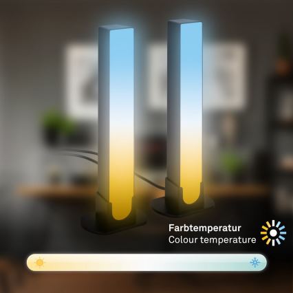 Brilo - НАБІР 2x LED RGBIC Настільна лампа з регулюванням яскравості LED/12W/230V 3000-6500K Wi-Fi Tuya