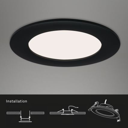 Brilo - Комплект із 3 LED-вбудованих світильників для ванної кімнати FLAT LED/6W/230V IP44 чорний