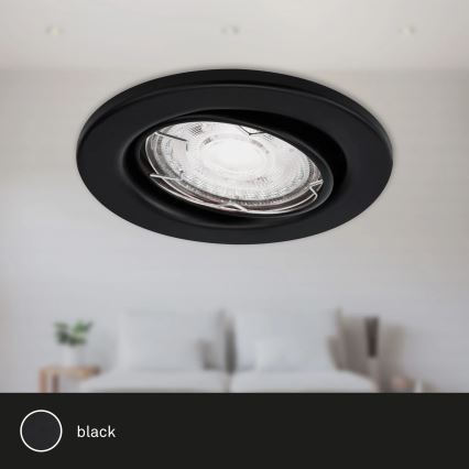 Brilo - НАБІР 3x Вбудований стельовий LED світильник для ванної 1xGU10/5W/230V IP23 чорний