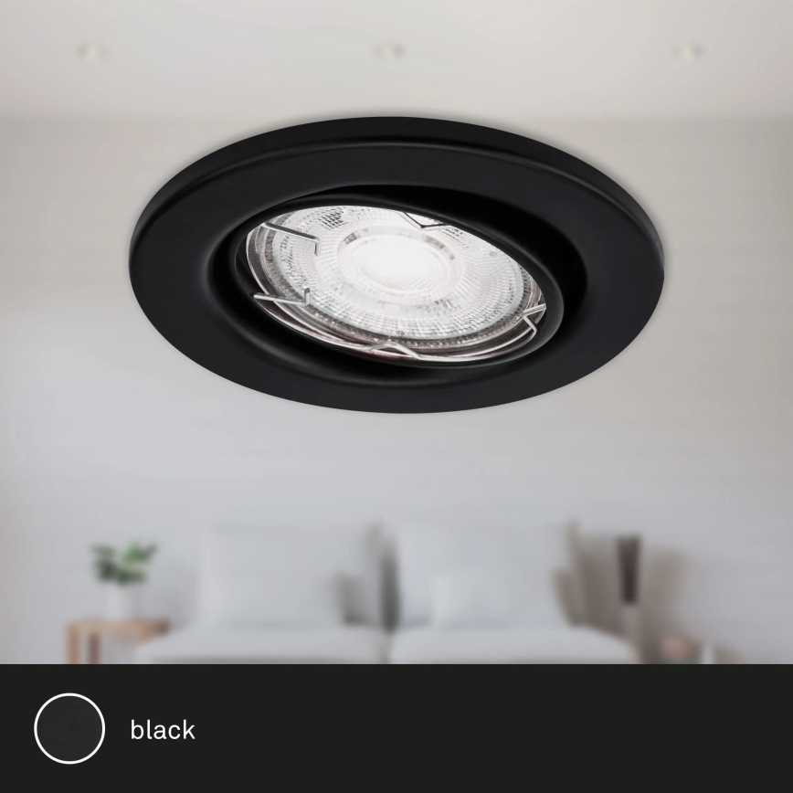 Brilo - НАБІР 3x Вбудований стельовий LED світильник для ванної 1xGU10/5W/230V IP23 чорний