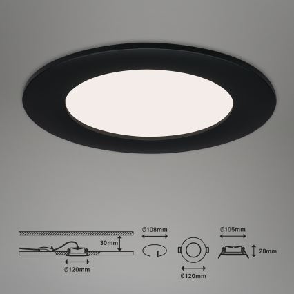 Brilo - НАБІР 3x Вбудований стельовий LED світильник для ванної FLAT LED/7W/230V IP44