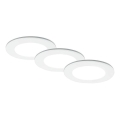 Brilo - НАБІР 3x Вбудований стельовий LED світильник для ванної LED/4W/230V IP44 3000/4000K білий