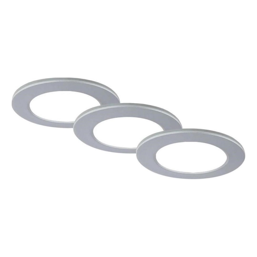 Brilo - НАБІР 3x Вбудований стельовий LED світильник для ванної LED/4W/230V IP44 3000/4000K срібний