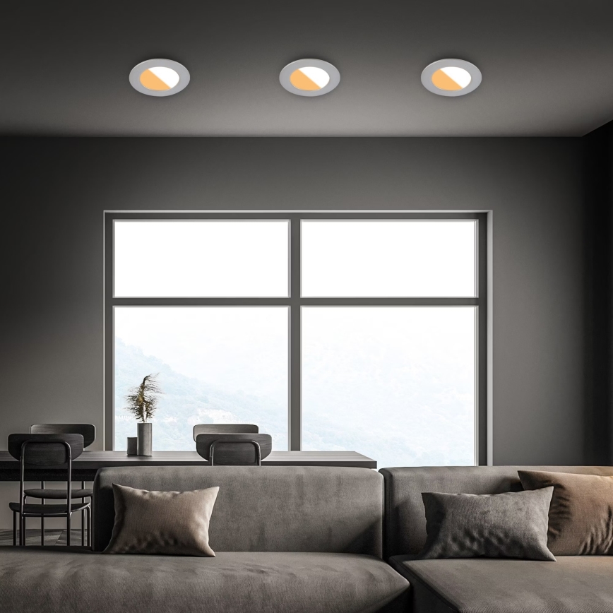 Brilo - НАБІР 3x Вбудований стельовий LED світильник для ванної LED/4W/230V IP44 3000/4000K срібний