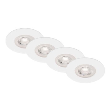 Brilo - НАБІР 4x Вбудований стельовий LED світильник для ванної LED/4,9W/230V IP44 білий