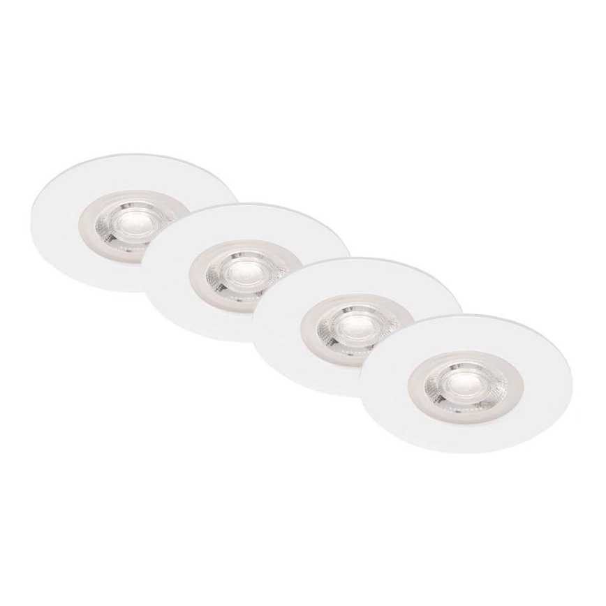 Brilo - НАБІР 4x Вбудований стельовий LED світильник для ванної LED/4,9W/230V IP44 білий