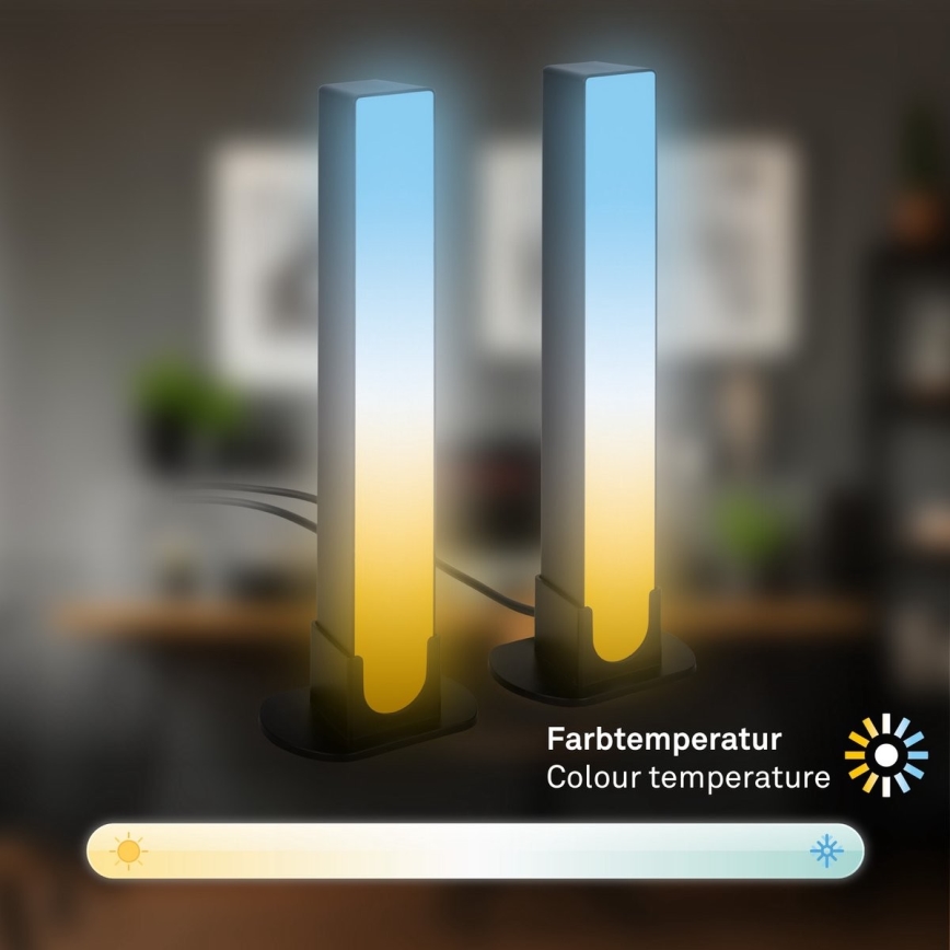 Brilo - НАБОР 2x Светодиодная настольная RGBIC-лампа с регулированием яркости LED/12W/230V 3000-6500K Wi-Fi Tuya