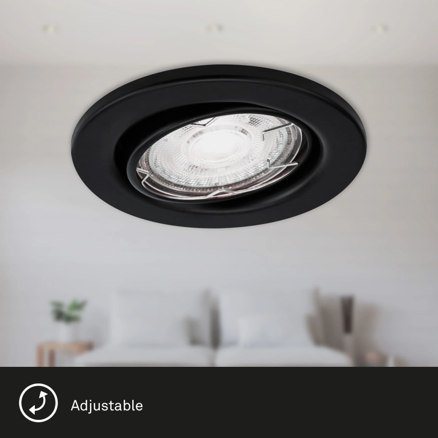 Brilo - НАБОР 3x Светодиодный встроенный светильник для ванной комнаты 1xGU10/5W/230V IP23 черный