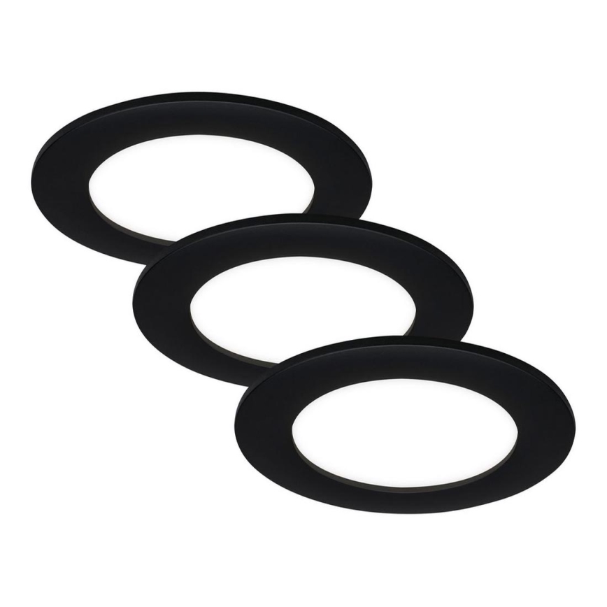 Brilo - НАБОР 3x Светодиодный встроенный светильник для ванной комнаты FLAT LED/7W/230V IP44
