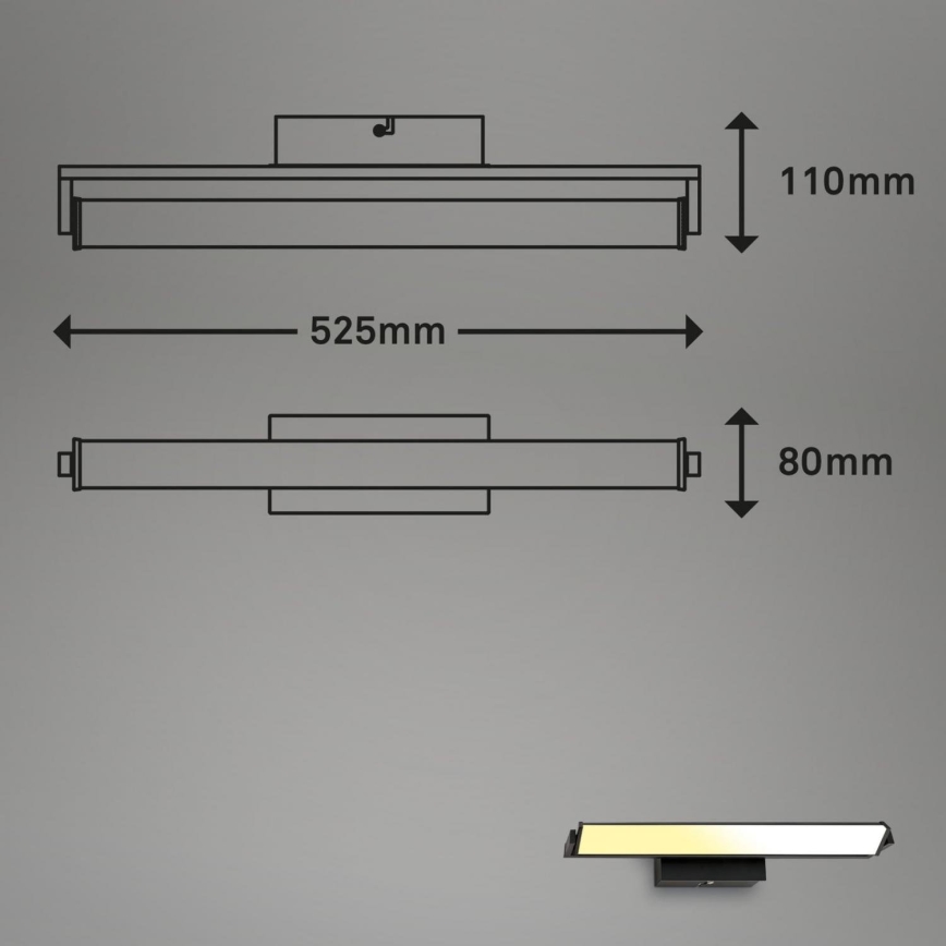 Brilo - Настінний LED світильник з регулюванням яскравості LED/18W/230V 2700-4000K чорний