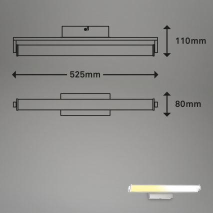 Brilo - Настінний LED світильник з регулюванням яскравості LED/18W/230V 2700-4000K срібний