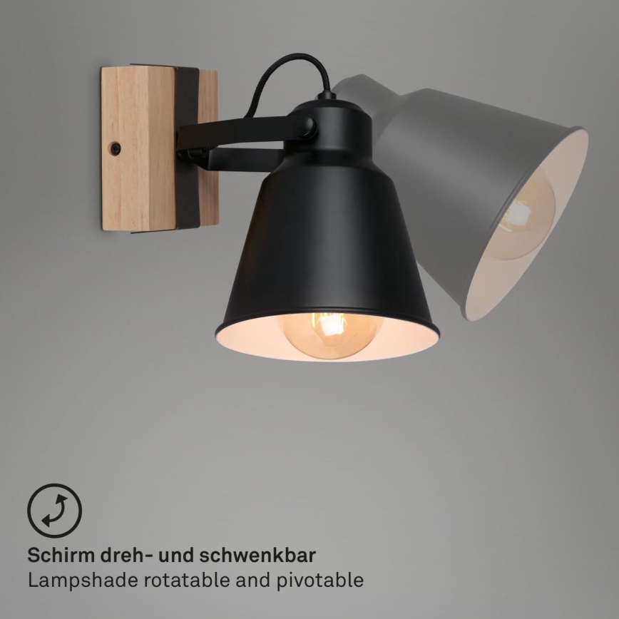 Brilo - Настінний точковий світильник TALLE  1xE27/40W/230V каучук