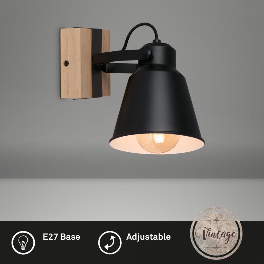 Brilo - Настінний точковий світильник TALLE  1xE27/40W/230V каучук