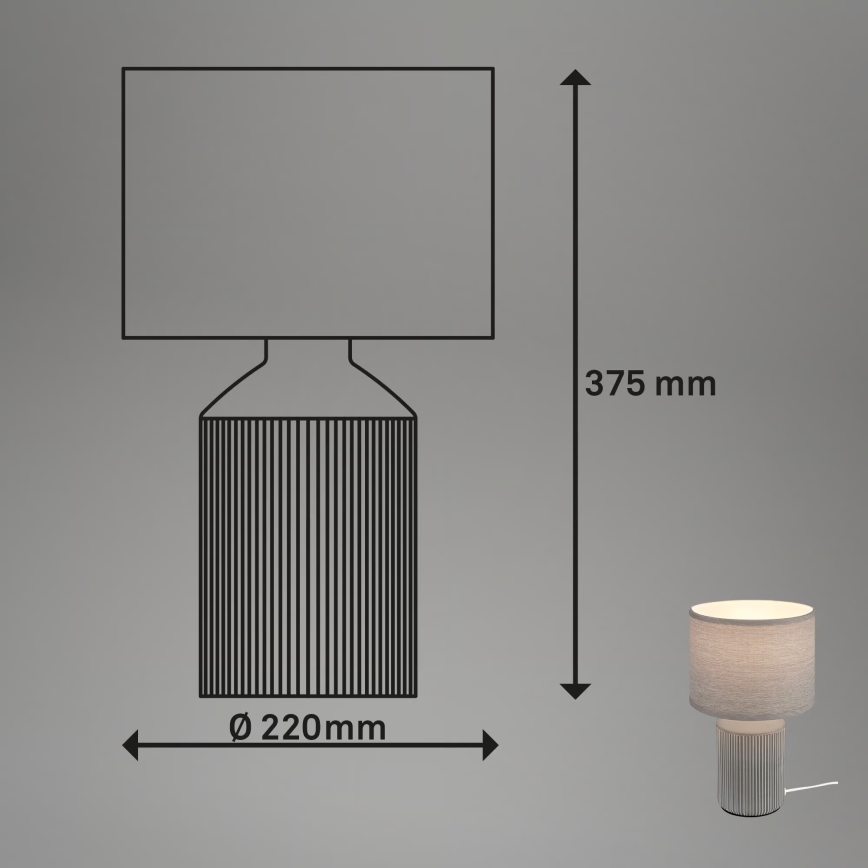 Brilo - Настольная лампа INO 1xE14/10W/230V серая