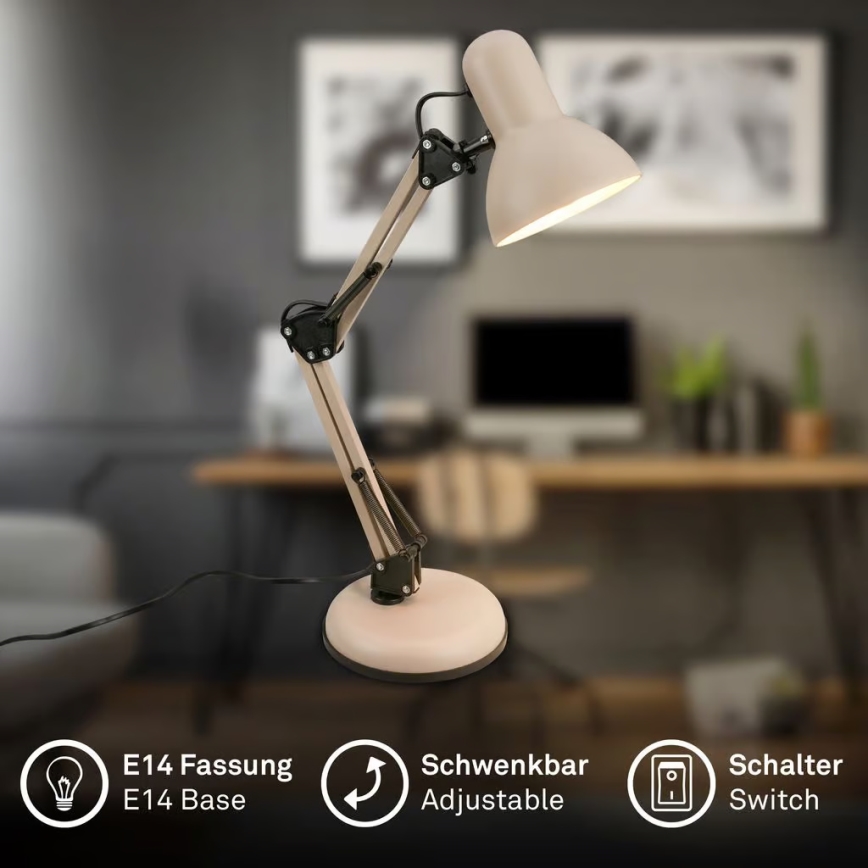 Brilo - Настольная лампа PIXA 1xE14/25W/230V бежевого цвета