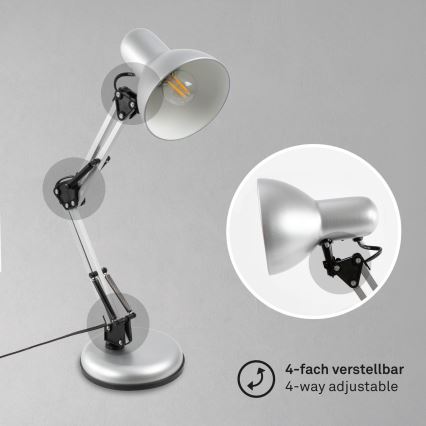 Brilo - Настольная лампа PIXA 1xE14/25W/230V серебристая