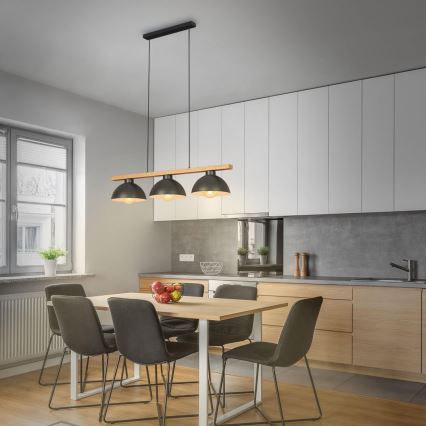 Brilo - Підвісна люстра 3xE27/40W/230V каучук