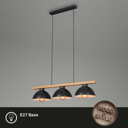 Brilo - Подвесная люстра 3xE27/40W/230V каучук