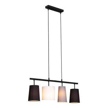Brilo - Подвесная люстра на тросе 4xE27/40W/230V чёрная/серая/белая