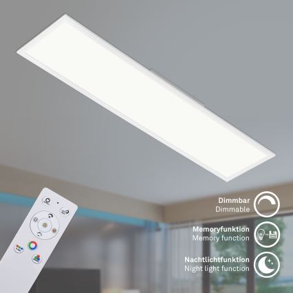 Brilo - Потолочный RGBW-светильник с регулированием яркости SLIM LED/40W/230V 3000-6500K + дистанционное управление