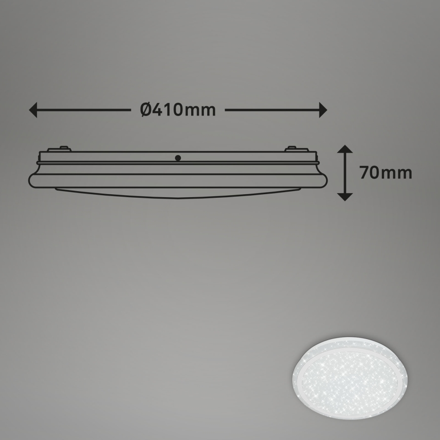 Brilo - Потолочный RGBW-светильник с регулированием яркости STARRY SKY LED/24W/230V 3000-6500K + дистанционное управление