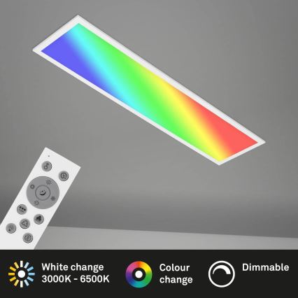 Brilo - Потолочный RGBW-светильник с регулированием яркости SLIM LED/24W/230V 3000-6500K 100x25 см + дистанционное управление