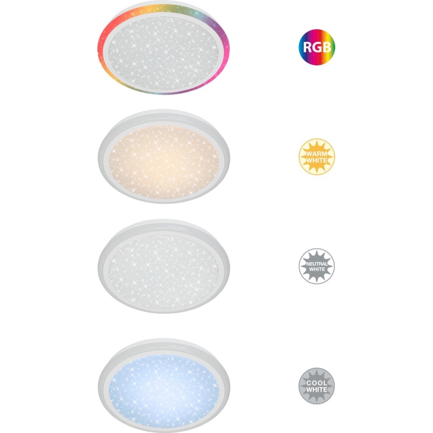 Brilo - Потолочный RGBW-светильник с регулированием яркости STARRY SKY LED/24W/230V 3000-6500K + дистанционное управление