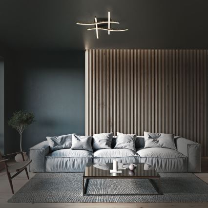 Brilo - Пристельова LED люстра REY 4xLED/6W/230V чорний