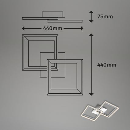 Brilo - Пристельова LED люстра з регулюванням яскравості FRAME 2xLED/11W/230V