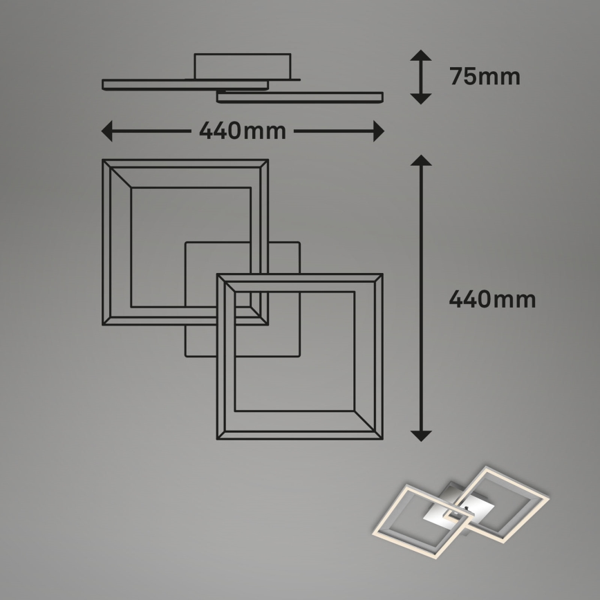 Brilo - Пристельова LED люстра з регулюванням яскравості FRAME 2xLED/11W/230V