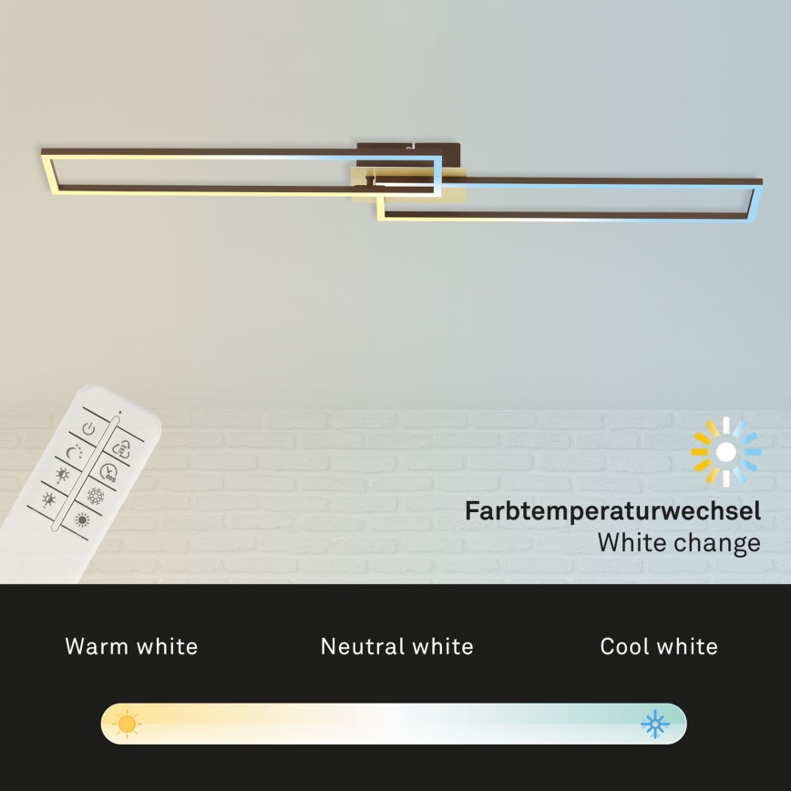 Brilo - Пристельова LED люстра з регулюванням яскравості FRAME 2xLED/20W/230V 2700-5000K + пульт дистанційного керування