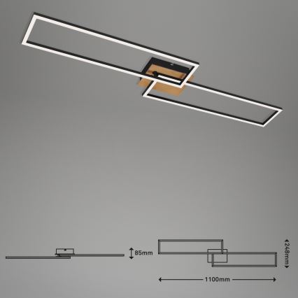 Brilo - Пристельова LED люстра з регулюванням яскравості FRAME 2xLED/20W/230V 2700-5000K + пульт дистанційного керування