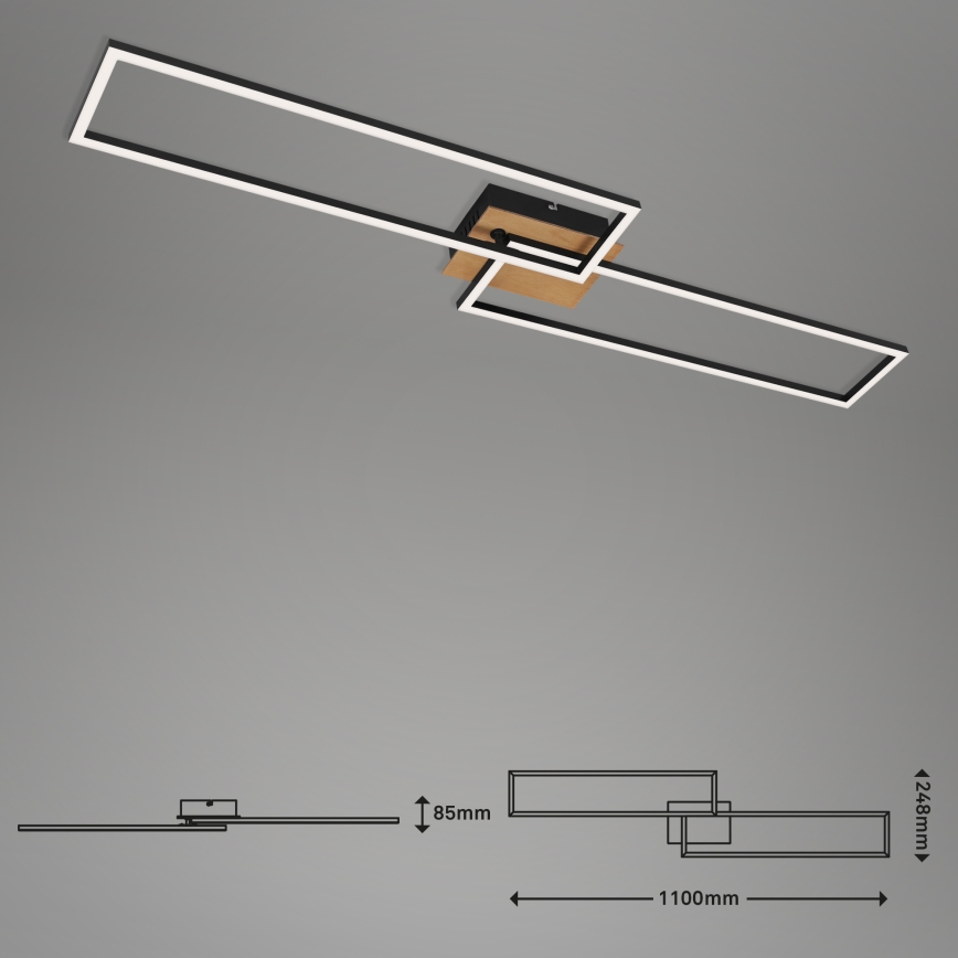 Brilo - Пристельова LED люстра з регулюванням яскравості FRAME 2xLED/20W/230V 2700-5000K + пульт дистанційного керування