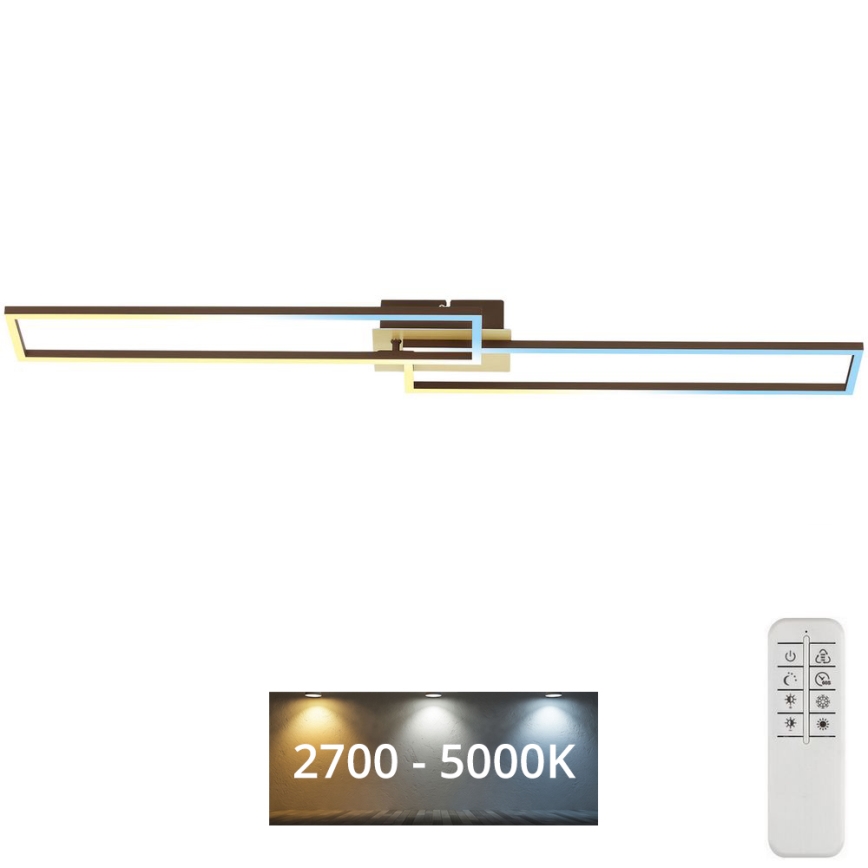 Brilo - Пристельова LED люстра з регулюванням яскравості FRAME 2xLED/20W/230V 2700-5000K + пульт дистанційного керування