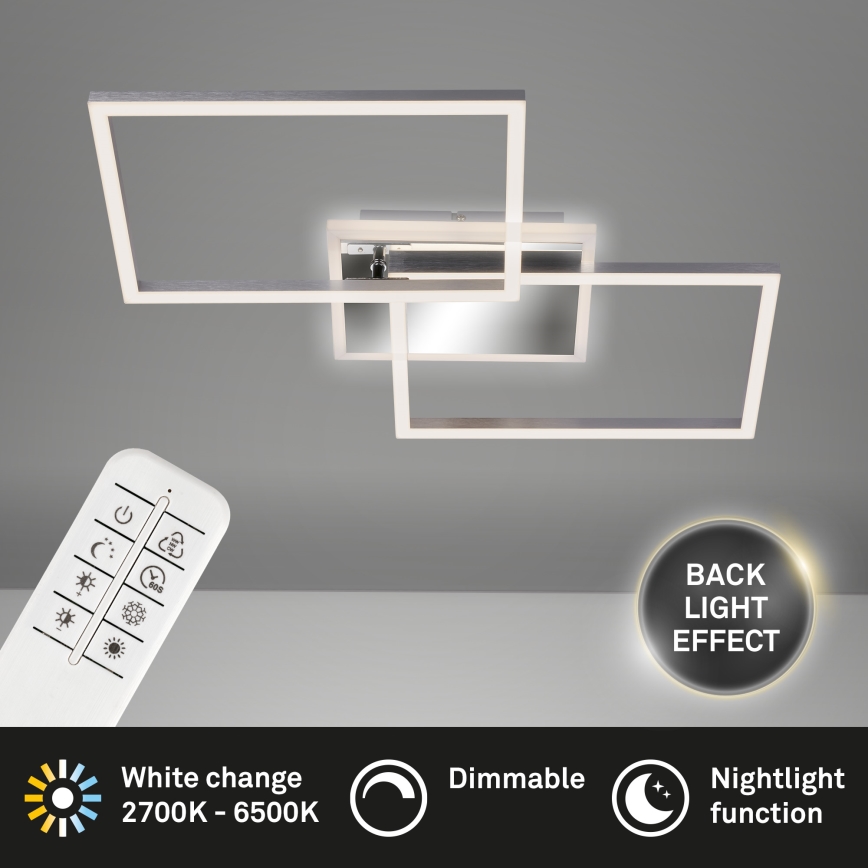 Brilo - Пристельова LED люстра з регулюванням яскравості FRAME 2xLED/20W/230V 2700-6500K + пульт дистанційного керування