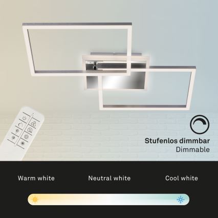 Brilo - Пристельова LED люстра з регулюванням яскравості FRAME 2xLED/20W/230V 2700-6500K + пульт дистанційного керування