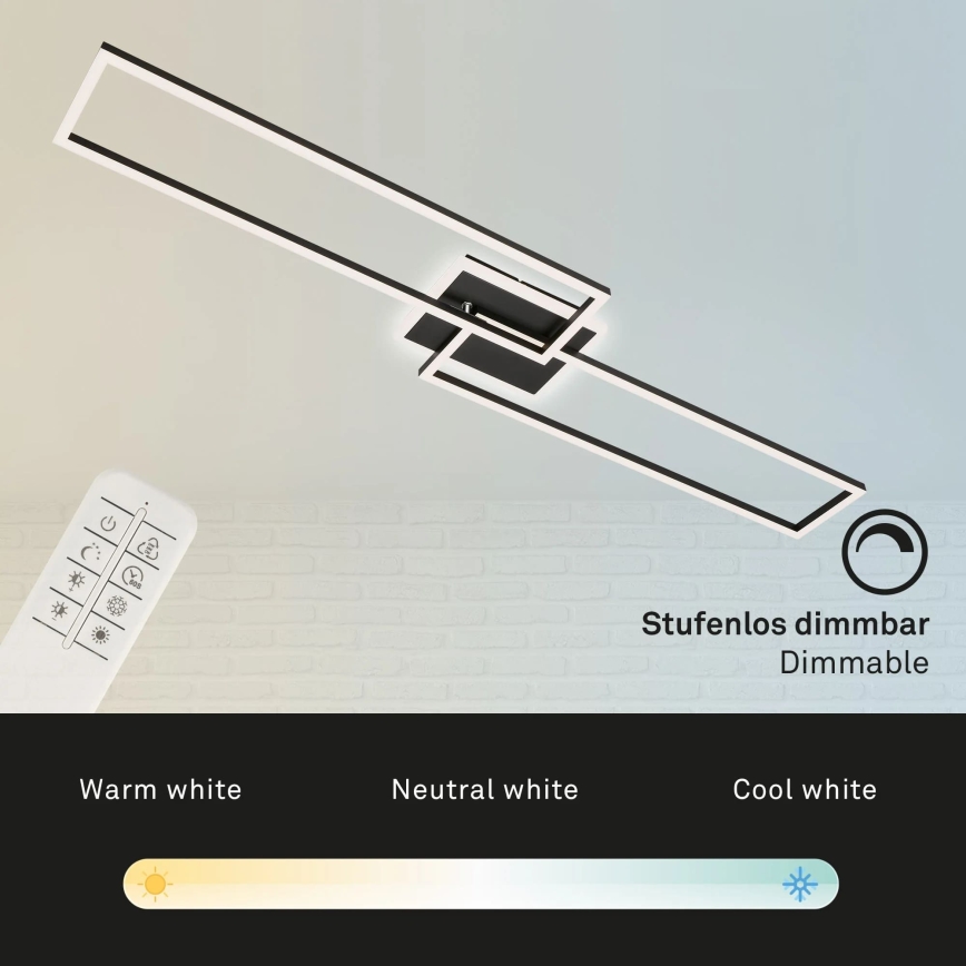 Brilo - Пристельова LED люстра з регулюванням яскравості FRAME 2xLED/20W/230V 2700-6500K + пульт дистанційного керування