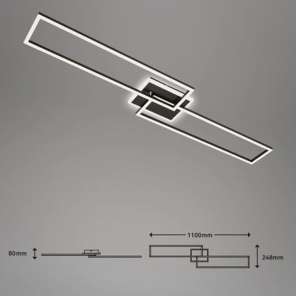 Brilo - Пристельова LED люстра з регулюванням яскравості FRAME 2xLED/20W/230V 2700-6500K + пульт дистанційного керування