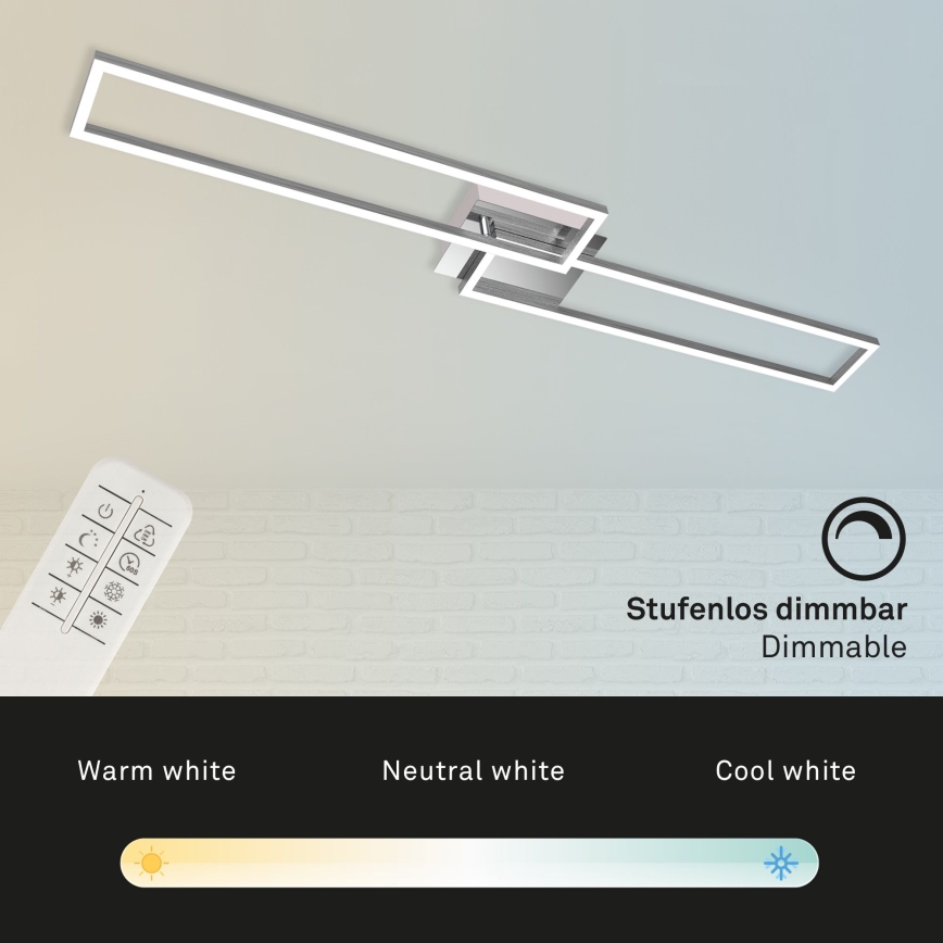 Brilo - Пристельова LED люстра з регулюванням яскравості FRAME 2xLED/20W/230V 2700-5000K + пульт дистанційного керування