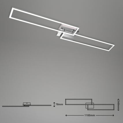 Brilo - Пристельова LED люстра з регулюванням яскравості FRAME 2xLED/20W/230V 2700-5000K + пульт дистанційного керування