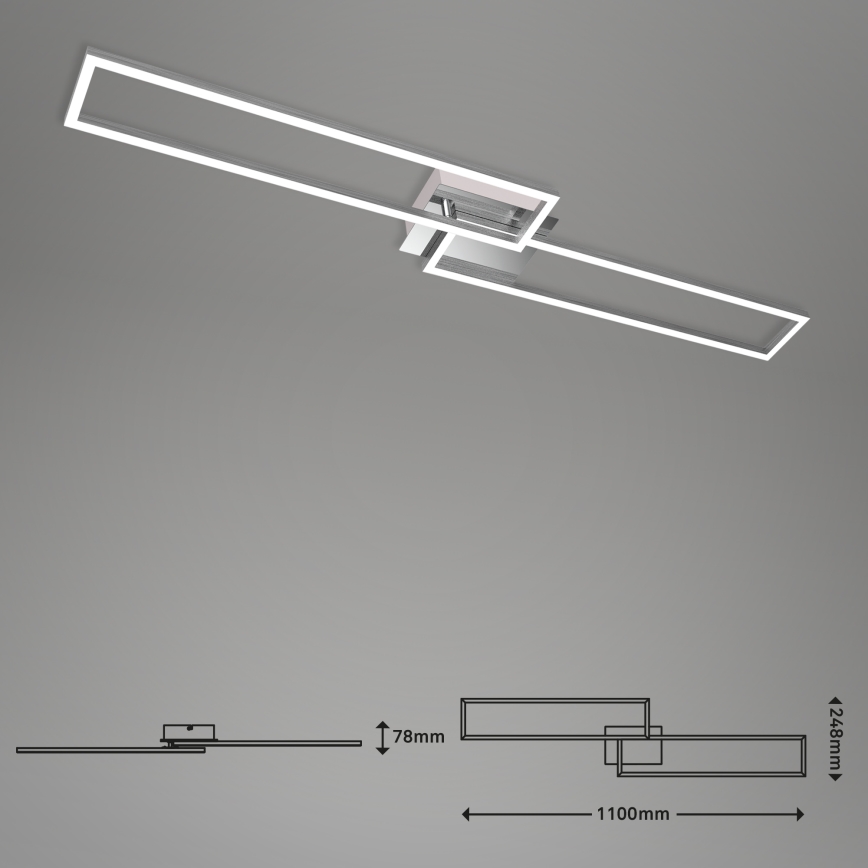 Brilo - Пристельова LED люстра з регулюванням яскравості FRAME 2xLED/20W/230V 2700-5000K + пульт дистанційного керування