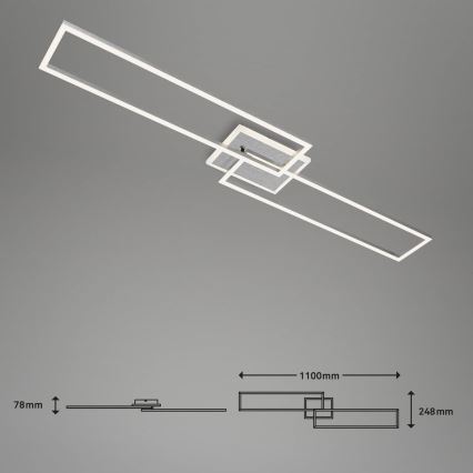 Brilo - Пристельова LED люстра з регулюванням яскравості FRAME 2xLED/20W/230V 2700-6500K Wi-Fi Tuya + пульт дистанційного керування