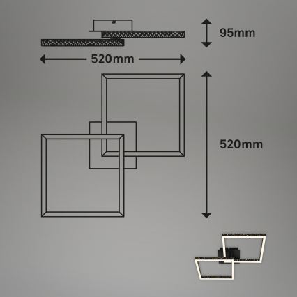 Brilo - Пристельова LED люстра з регулюванням яскравості FRAME 2xLED/9W/230V