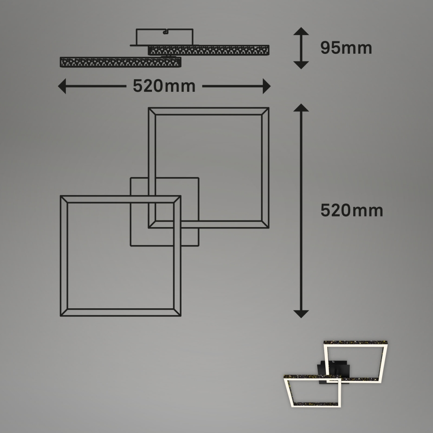 Brilo - Пристельова LED люстра з регулюванням яскравості FRAME 2xLED/9W/230V