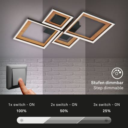 Brilo - Пристельова LED люстра з регулюванням яскравості FRAME LED/38W/230V